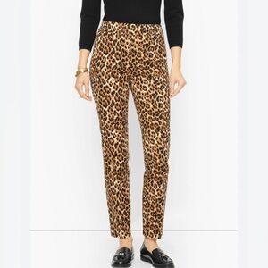 NWT Talbots Chatham Ankle Pants in a Fun Leopard Print Size 12P
